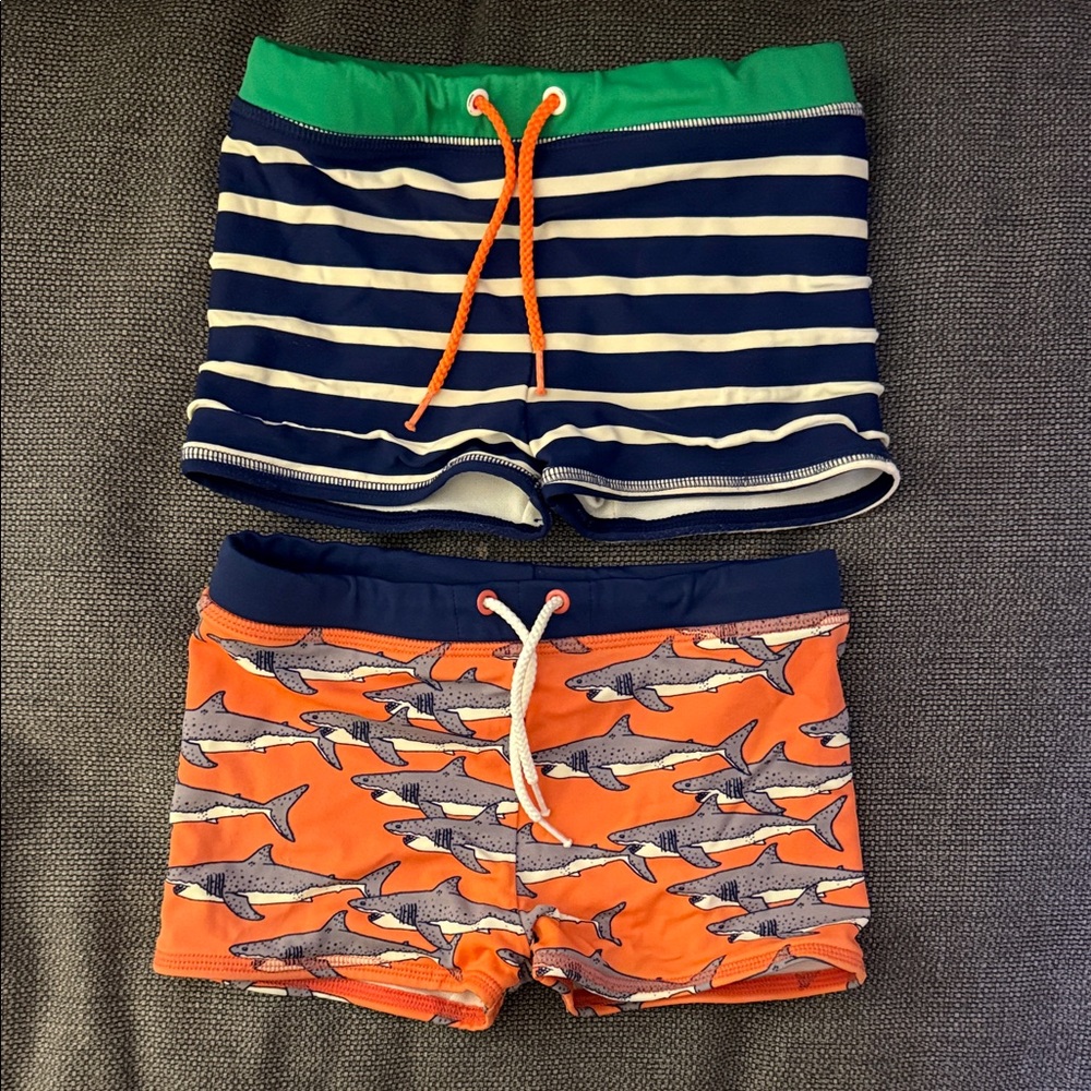 Mini Boden Boys Kids Swim Shorts (set of 2)